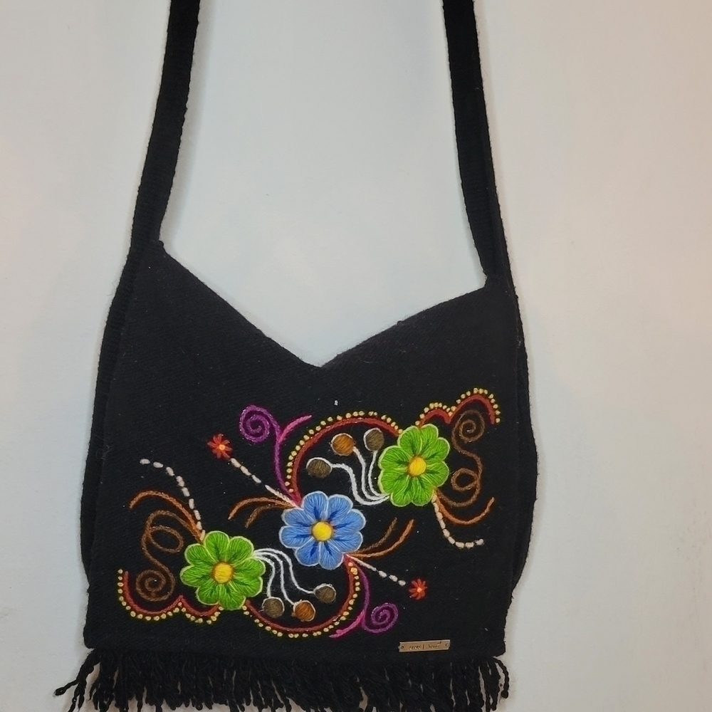 Alma Soul made in Peru Lambswool Satchel Crossbody  Bag